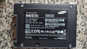 SSD 500GB Samsung 840 Evo životnost 95% zdraví 100%