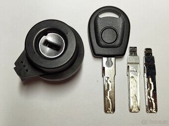 Spínací skříňka Audi Volkswagen Škoda Seat + 3x klíč.  Zásil