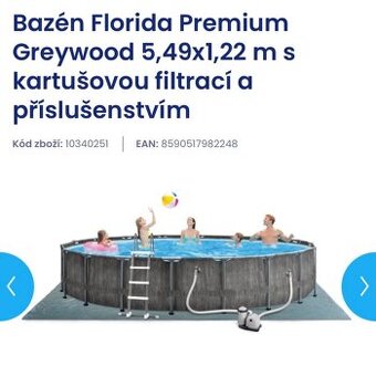 Bazén s filtrací a příslušenstvím