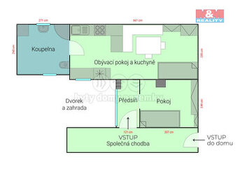 Pronájem bytu 2+kk se zahradou, 40 m², Brno, ul. Přímá - 1