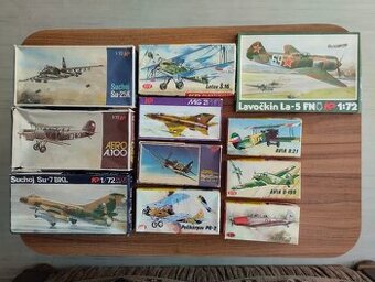 Modely letadel,KP, plastové stavebnice.
