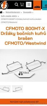 Drzaky na boční  kufry  na cfmoto  800mt