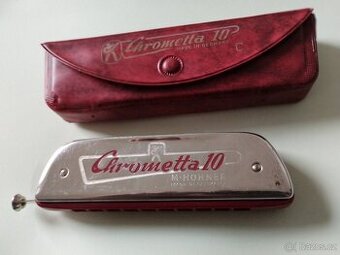 Půltónová foukací harmonika Hohner Chrometa 10