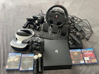 Ps4 pro 1Tb. + VR + Volant + Hry