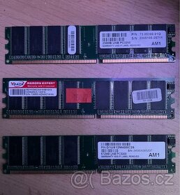 RAM DDR1 256 MB, 512 MB a 1GB