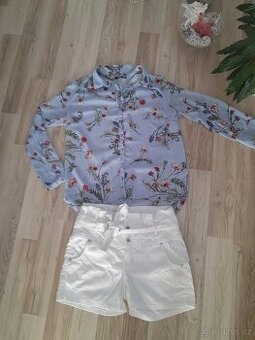 Mango bílé šortky vel.38 vč. halenky
