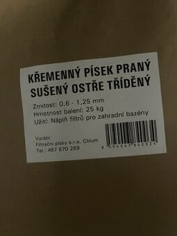 TOP CENA Křemenný písek pro filtrace 0,6-1,2mm