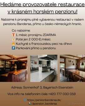 Pronájem restaurace v horském penzionu