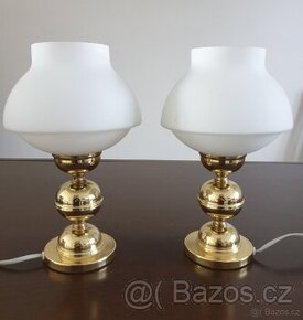 Retro stolní párové lampičky Kamenický Šenov