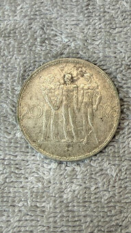 Stříbrná mince Československo – 20 Kč 1933 (Tři postavy - Pr