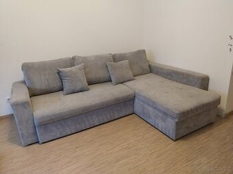 Pohovka rohová šedá rozkládací