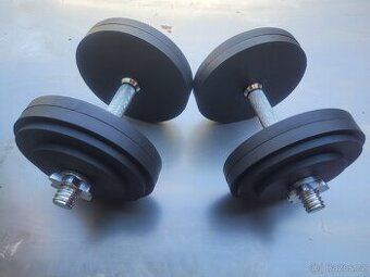 Nakládací jednoruční činky 2× 2,5kg - 30kg