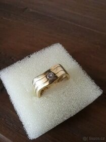 Zlatý prstýnek prsten zlato 14K se zirkony - 1
