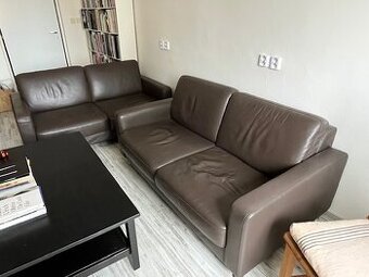 Dvoumístná sedačka z pravé italské kůže