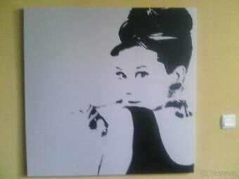 Design dekorativní obraz, Audrey Hepburn, rozměr: 900x900mm