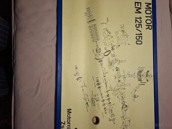 Schema konstrukce motoru MZ 125/150, MZ 251/301