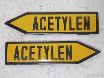 ACETYLEN - Retro smaltovaná cedulka - 21,5cm