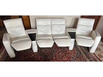 Kožená relaxační sedací souprava 2+1+1, 3193