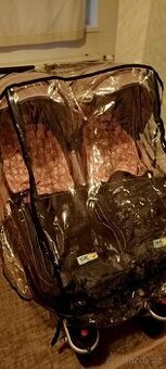 Kočárek TFK pro dvojčata hnědý