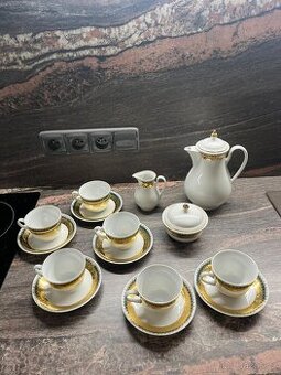 Kávová sada - zelenozlatý dekor HC CHODOV