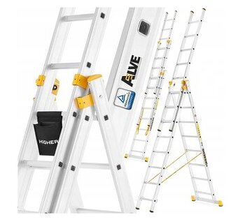 ALVE FORTE 8612 žebřík PROFI 3x12 příček třídílný volně stoj
