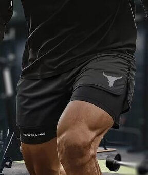 Pánské fitness sportovní šortky s kapsou na mobil