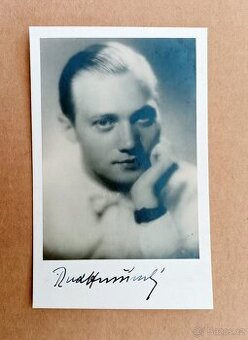 Rudolf Hrušínský – autogram, 30. léta minulého století
