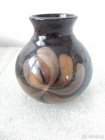 Keramická váza hnědočerná v cca 14 cm