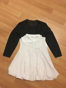 Černo-bílé společenské šaty s mašlí (vel. 38/40)