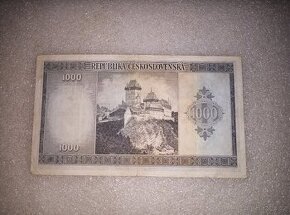 KUPTE SI nebo Jí KARLŠTEJN 1000 kčs 1945 vzácná, první sér