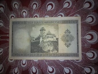 KUPTE SI nebo Jí KARLŠTEJN  1000 kčs 1945 vzácná, první sér
