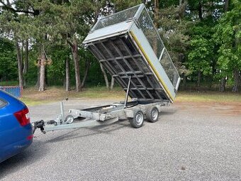 Bržděný , elektrický, třístranný sklápěč s klecí, 3000 kg