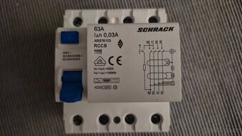 Proudový chránič SCHRACK AMPARO 10 kA, 63 A, 4P, 30 mA, B