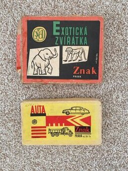 Stará dětská razítka - Exotická zvířátka, Auta