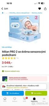 Monitor dechu Milian PRO 2 se dvěma sensorovými podložkami