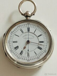 Masivní stříbrné kapesní hodinky, chronograf, hmotnost 122 g - 1