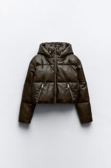 Teplá bunda bomber kožená/koženková teplá zn. Zara