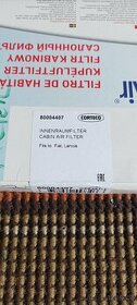 Kabinový filtr CORTECO 80004407 Fiat/Lancia