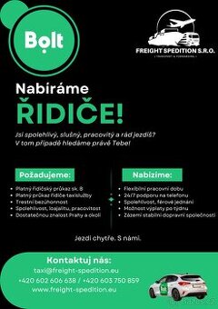 Řidič pro Bolt s vlastním vozem