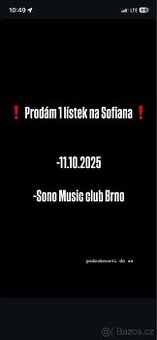 1 lístek na koncert Sofiana