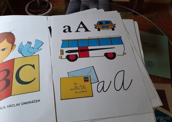 Velkoformátové retro archy abecedy 43x60 cm