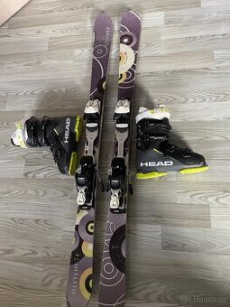 Lyže pro silnější postavy 150 cm + lyžáky 40-41