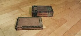 2 ks starodávná dřevěná krabička od doutníků