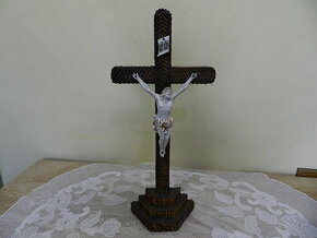 Velmi starý větší dřevěný Kříž Ježíš Kristus