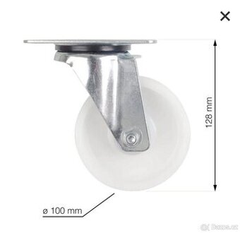 Nábytkové kolečko ⌀ 100 mm s deskou 10ks - 1
