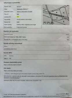 Prodej trvalého travního porostu 385 m² – Olešna u Načerad