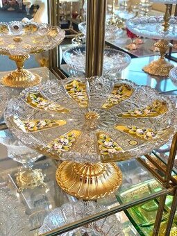 Bohemia Crystal broušená miska zlacená 30cm