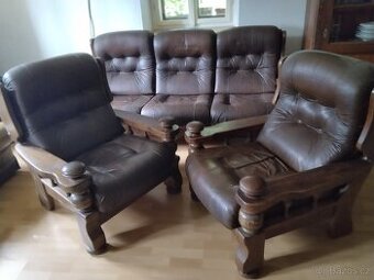 Kožená souprava masív