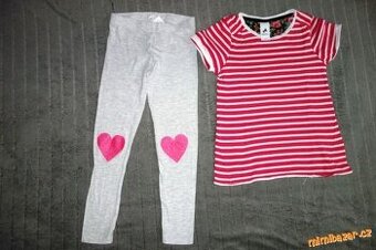 šaty, tričko,tílko, legíny,mikina vel. 122 - cena za ks