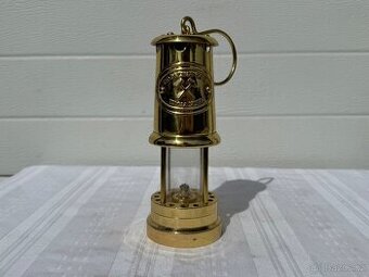 Mosazný hornický kahan lampa Wieliczka
